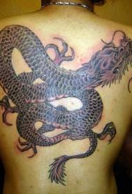 Esquena patró de tatuatge de drac morat estil xinès