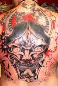 back large Prajna mask tattoo pattern