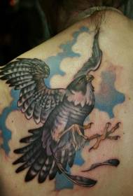 Back Wonderful Falcon Tattoo Pattern