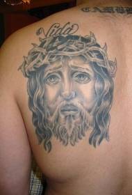 back Jesus avatar tattoo pattern