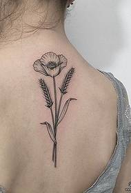 patrón de tatuaxe de amapolas de volta ás amigas