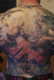 back amazing Game for the theme of fighting the barbaric tattoo pattern