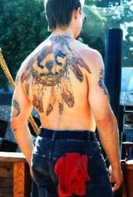 Patrón de tatuaje colorido Dream Catcher para hombres