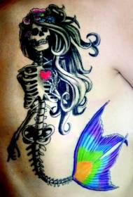 modello di tatuaggio sirena cool posteriore