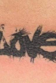 hátsó fekete szárnyak és levél tetoválás minta