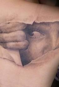 zpět peeling a tajemné oko tetování vzor