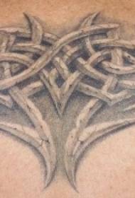 modello di tatuaggio nodo celtico pietra realistica posteriore