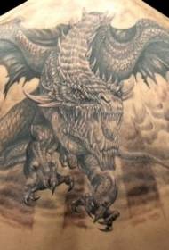 назад многу магичен црна злобна змеј тетоважа шема