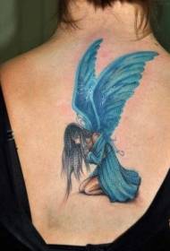 Blue Sad Elf Rov Qab Tattoo Txawv