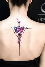 terug schattig kleurrijke geometrische sterrenhemel vlinder tattoo patroon