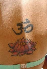 modello tatuaggio loto e carattere religioso