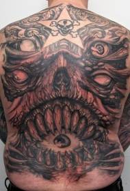 Modeli i mbrapa i djallit të kokës dhe tatuazhit për sytë