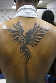 back style ng tribong itim na phoenix tattoo pattern
