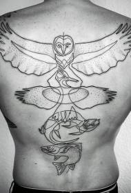 Nyuma nyeusi prick miundo mbalimbali ya tattoo ya wanyama