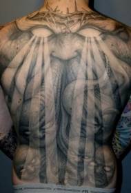 zpět černé a bílé různé vzory tetování monster