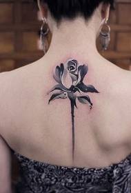 modello del tatuaggio in bianco e nero rosa meravigliosamente realistico