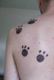 леђа црне животињске шапе тискајте узорак тетоваже