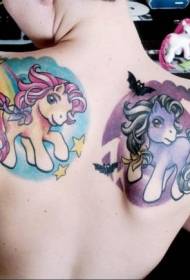 Zpět Dobré a zlé kreslené Pony barevné tetování vzor