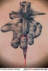 задняя драматическая христианская тема окраска кровавой татуировки