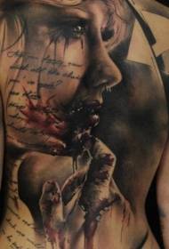 Nyakati ya Kuogofya Mtindo wa mwanamke picha ya tattoo