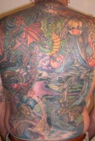 malantaŭa kolora fantazia tatuaje-ŝablono 76180 - Malantaŭa Kolora Okula Tatuado-Ŝablono