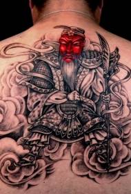 takaisin kiinalainen tyyli God of War punainen tatuointikuvio