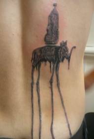 back tall tall scary elephant monster tattoo pattern