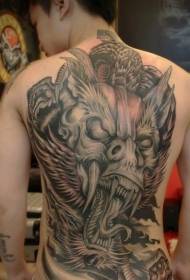 назад моторошний сірий злий дракон татуювання візерунок