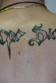 kepribadian prick kembali hitam abu-abu pola tato Latin