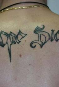 modello di tatuaggio latino grigio nero con puntura sul retro della personalità