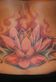 tilbage søde røde lotus tatoveringsmønster