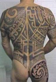 reen nigra Maori-triba totema tatuaje-ŝablono