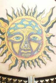 geri renkli güneş logo dövme deseni