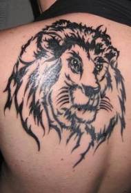 назад чорний племінних лев татуювання візерунок
