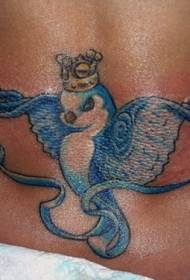 синій ластівка і корона татуювання візерунок