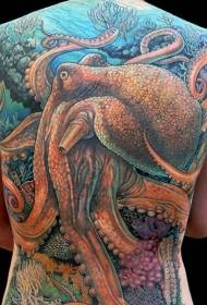 back gorgeous gorgeous large area octopus tattoo pattern