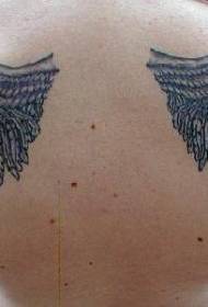 zurück gut aussehende schwarze Flügel Tattoo-Muster