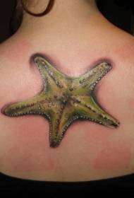 kembali keren pola tato bintang laut berwarna-warni