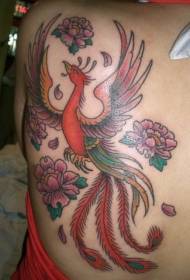 pola phoenix cute lan pola tato kembang kembang