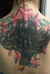 torna in coru neru è mudellu di tatuaggi di fiore