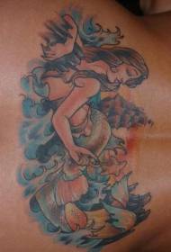 Kirkirar Fantasy Mermaid da Tsarin Tattoo na Teku