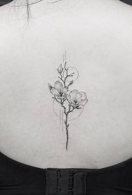 girls back beautiful fresh flower tattoo pattern