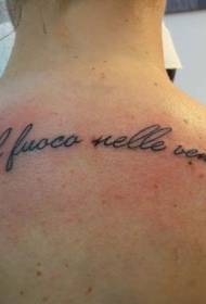 indietro Lettere italiane Modello del tatuaggio