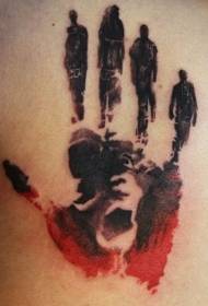 indietro Misterioso modello di tatuaggio ritratto a forma di mano