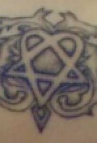 spatele modelului de tatuaj cu noduri stele cu cinci vârfuri