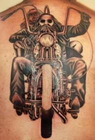 geri motosiklet severler portre dövme deseni