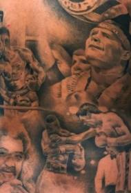 indietro incredibili fantastici disegni di tatuaggi per boxer
