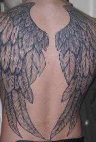 nuevo patrón de tatuaje de alas en blanco y negro