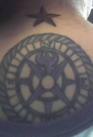 နောက်ကျောကြယ်များနှင့် Compass Tattoo ပုံစံ