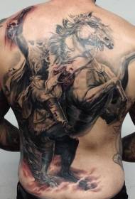 modello di tatuaggio guerriero di equitazione